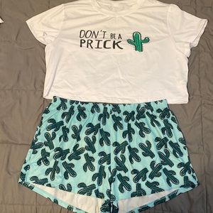 Don’t be a prick pajama set with cropped top